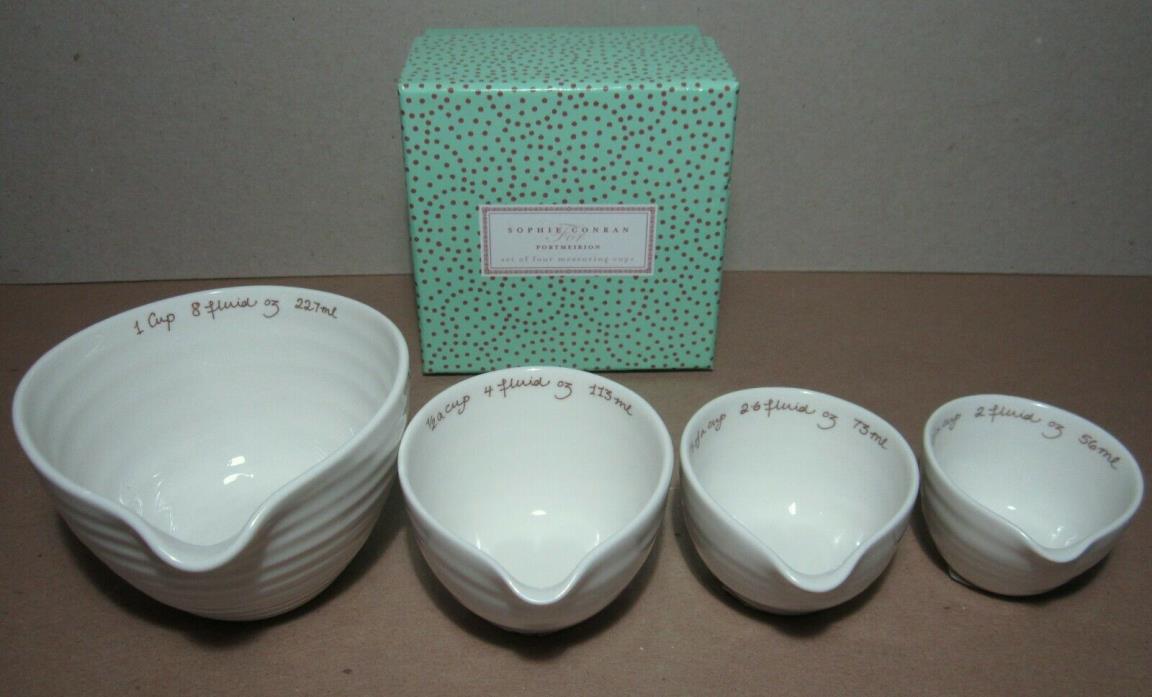 Portmeirion Sopie Conran 4 measuring cups stacking ceramic spout japanese style