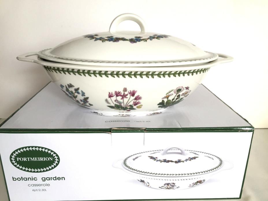 NWB Portmeirion Botanic Garden Casserole Dish With Lid 4 Pt From Oven To Table