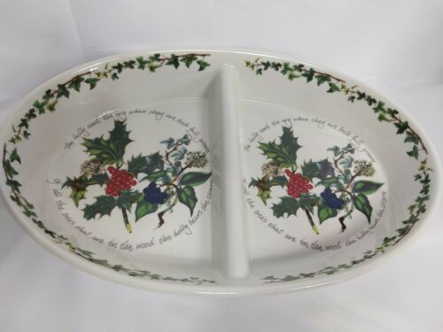 Portmeirion The Holly And The Ivy Divided Vegetable Dish Serving Relish Dish