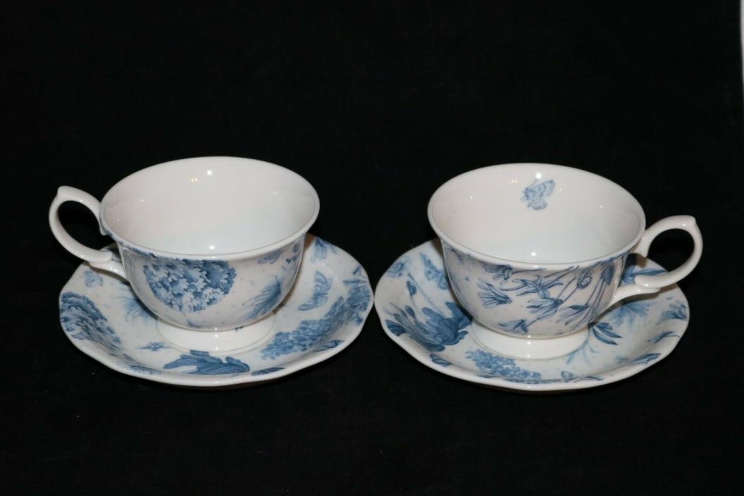 2 Portmeirion BOTANIC BLUE Cups and Saucers