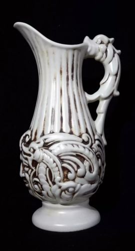 Vintage Red Wing Pottery 1930's Ewer Pitcher 220 With Face & Dragon Handle