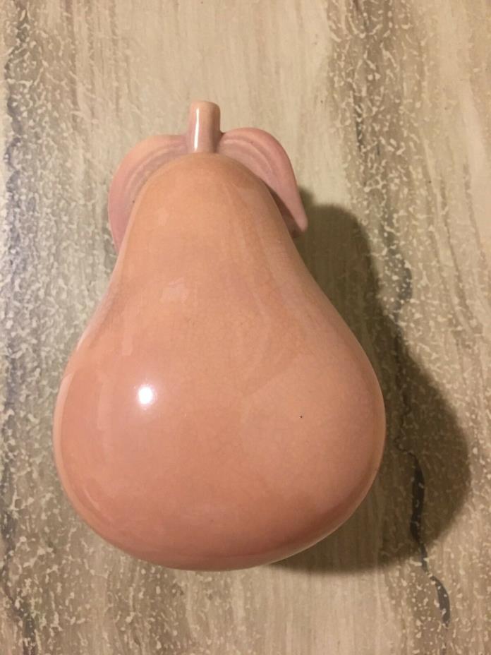 Vintage RED WING pottery peach/pink Pear covered marmalade condiment dish decor