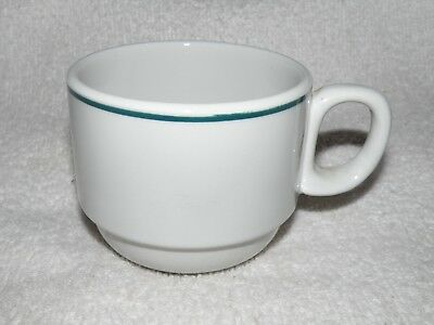 Mayer Restaurant Ware Coffee Mug Cup #484 White W/ Green Stripe (18 Available)