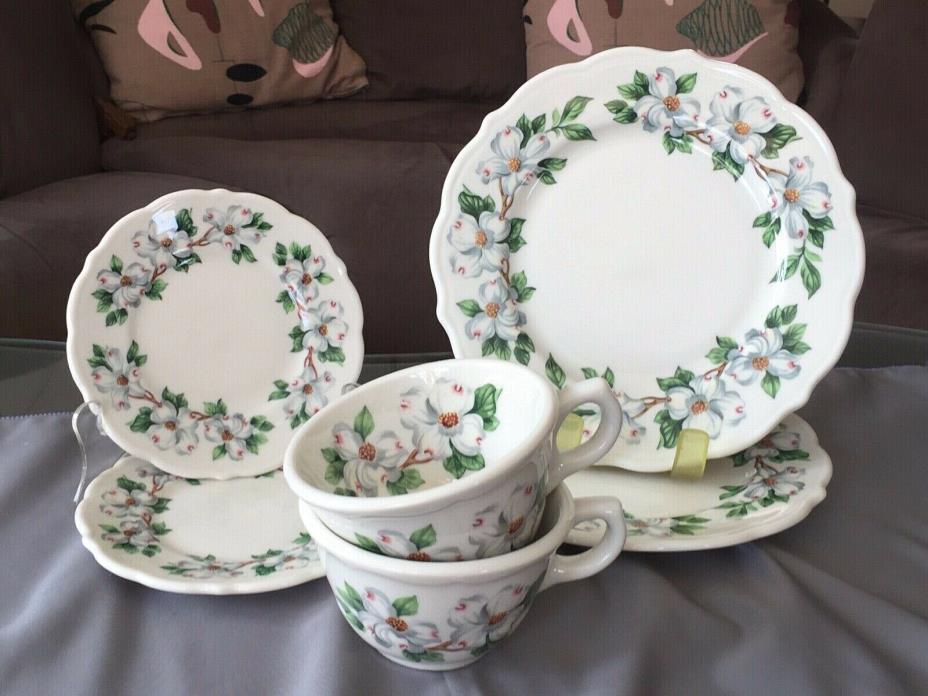 6 Vtg Syracuse China DOGWOOD Cups 5 1/2
