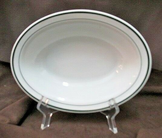 Albert Pick & Co Barth Liberty Vitrious china green stripe serving bowl #537052
