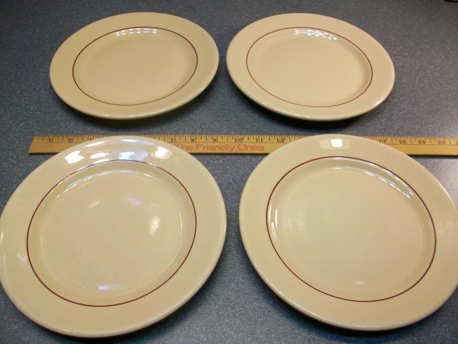 Shenango China Heavy Restaurant Ware Plates With Stripe