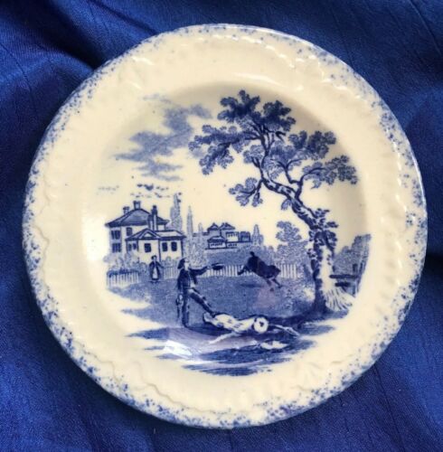 Ridgways Humphrey's Clock Scenes From Chas Dickens Blue Butter Display Plate VTG
