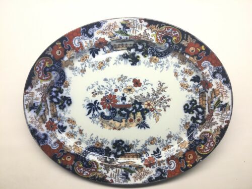 Antique Large Ridgway Chinese Japan Oval Platter