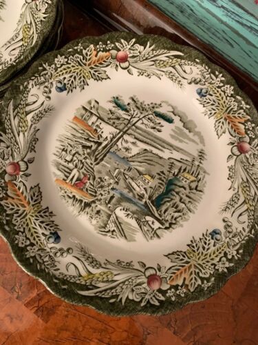 LOT of 10 Ridgway HERITAGE Early Canada Scenes Dessert PLATE Rideau Canal Bytown