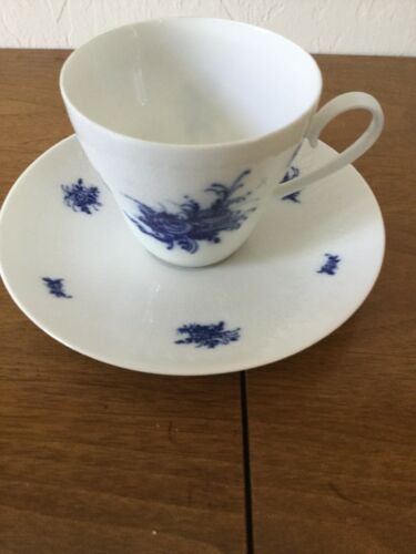 Antique Flow Blue Rosenthal Porcelain Cup and Saucer