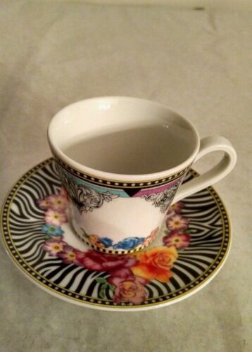 New, discontinued Versace Hot Flowers demitasse cup & saucer