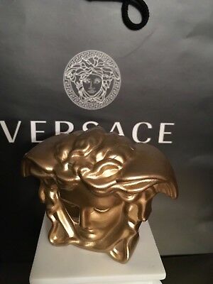 VERSACE GOLD MEDUSA  CRYSTAL PAPERWEIGHT ORNAMENT NEW ESTATE SALE NOW
