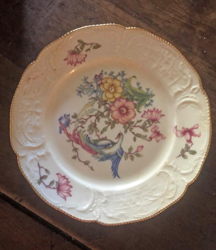 Antique Rosenthal: Small plate, Phoenix Sanssouci (6 1/4 inches, gold band)