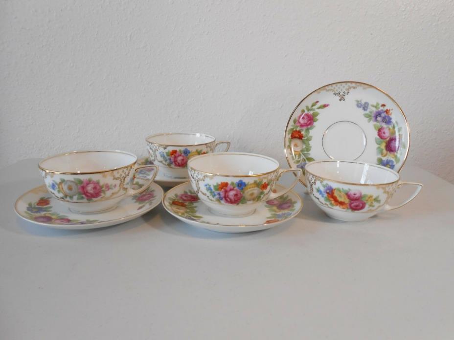 4 Rosenthal Aida The Dresden Cups & Saucers