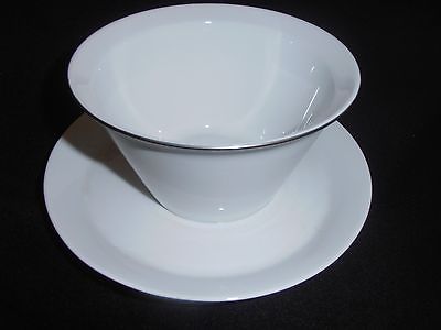 Vintage Rosenthal  Studio-linie Germany White Gravy Ladle, Platinum Trim