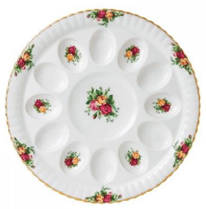 Royal Albert Old Country Roses Deviled Egg Plate Platter 11.5