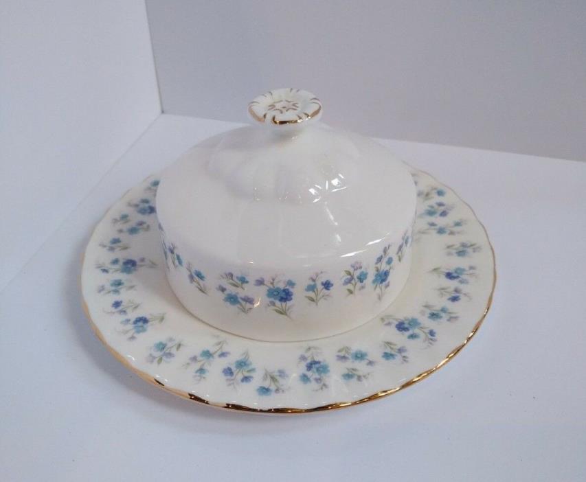 Royal Albert Memory Lane Butter Dish and Lid Bone China Blue Flowers