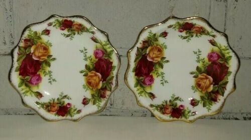 2 Royal Albert Old Country Roses Butter Pats or Side Plates 4.5