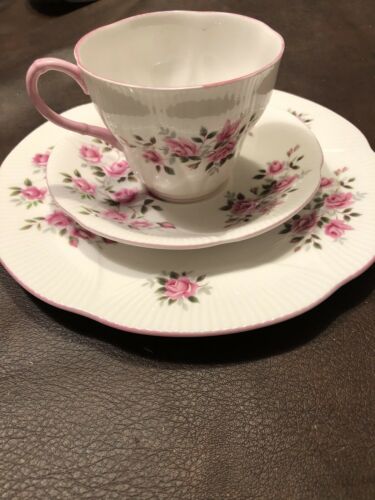 ROYAL ALBERT  PARAGON Bone China Rose Dessert Plate, Coffee Cup and Saucer