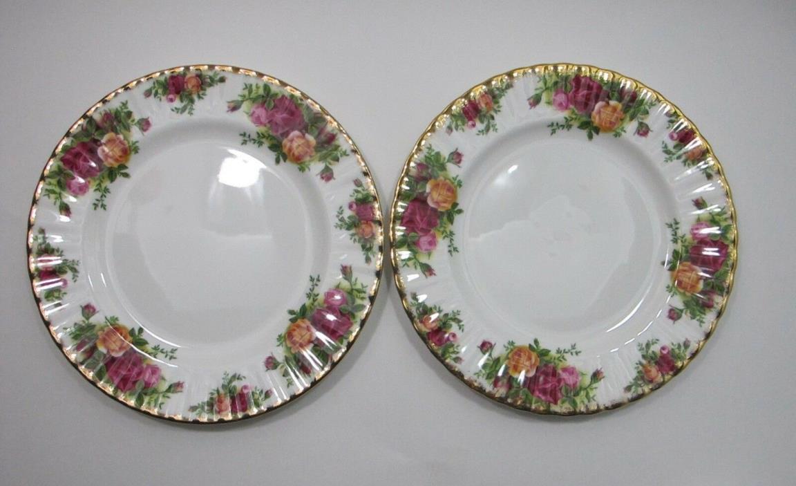 Set of 2 Royal Albert Old Country Roses Salad Plates 8