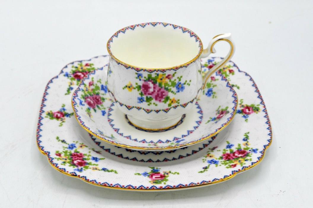 Royal Albert Petit Point 3pc Luncheon Set #778676 - Cup Saucer Underplate