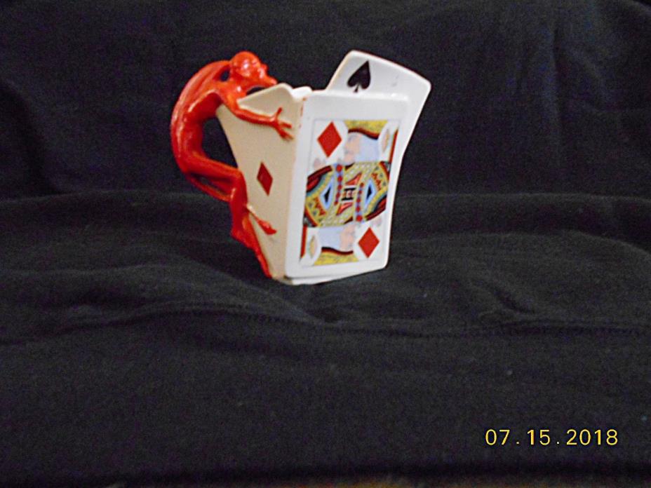 Royal Bayreuth Red Devil and Playing Cards Creamer from Bavaria