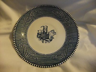 Currier and Ives blue saucer Steam Boat