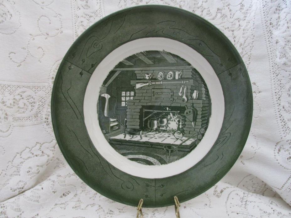 Vintage Royal China Colonial Homestead Green Transfer Ware Dinner Plate