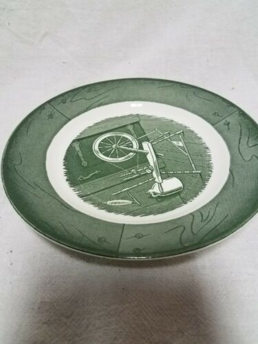 Colonial Homestead By Royal China Green Bread Plate Retro Vintage