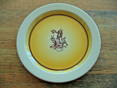 Vintage 1954 Royal Copenhagen Aluminia Faience Plate Man Riding Goat With Bird