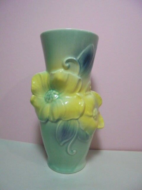FS Vintage Royal Copley Vase Carol's Corsage Green Yellow Flowers 7