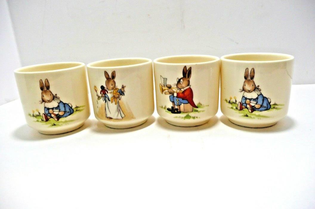 Vintage Royal Doulton Bunnykins Small Cups Set of Four Excellent Condition