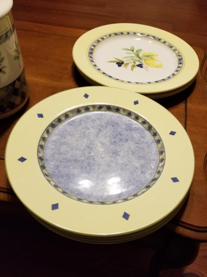 ROYAL DOULTON china CARMINA TC1277 pattern Set of 7 Dinner Plates 11