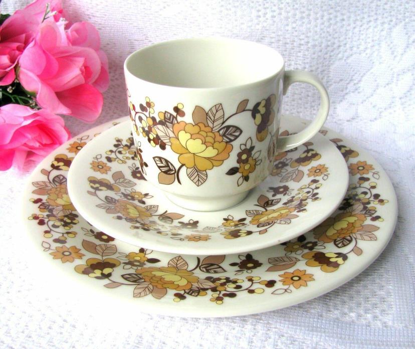 Royal Doulton Indian Summer Teacup Trio Inc Tea Cup and Saucer and Dessert Plate