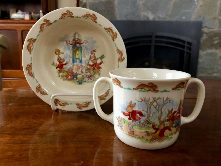 Vintage Royal Doulton Bunnykins Child's Two Handled Mug and Bowl Set