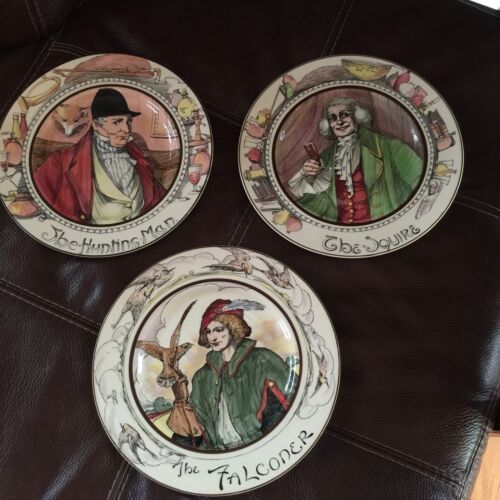 Lot of 3 Royal Collector Plates The Squire, Hunting Man, And Falcon