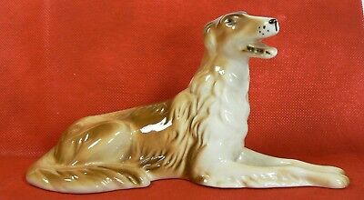 Vintage Royal Dux Borzoi Porcelain Figurine Dog Statue Bohemian Czech Russian