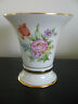 Royal Dux Porcelain Floral Gold Ringed Trumpet Vase Urn