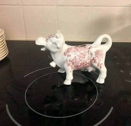 Vintage ROYAL STAFFORDSHIRE England RED CHARLOTTE Flowers COW CREAMER Excellent