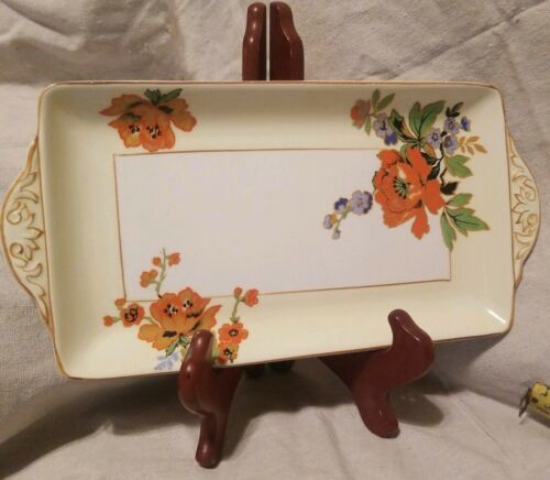 Antique B&L Leighton Poppy pattern dessert tray.