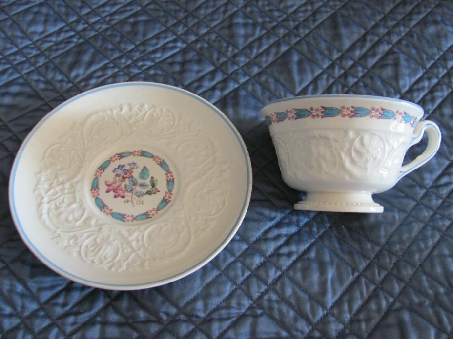 Preowned Wedgwood Patrician Morning Glory china cup and saucer