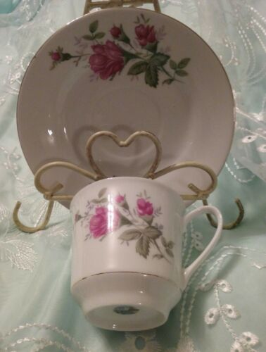 Rose teacup and saucer