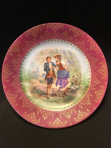 Antique Blue Beehive Royal Vienna Hand-Painted Plate in Gold Accent