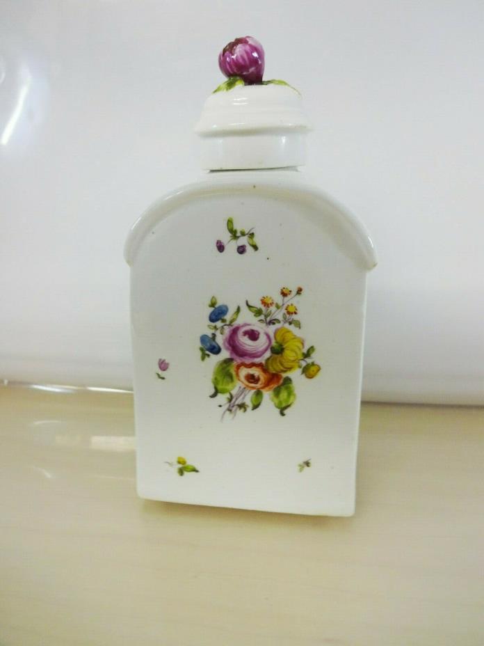 Antique Vienna Porcelain Tea Caddy Canister Continental Austrian with Lid