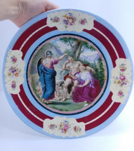 Antique Royal Vienna Cabinet Flowers Plate Cherub Lovers Beehive Hand painted