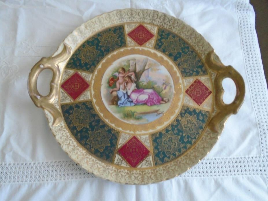 ANTIQUE ROYAL VIENNA CLASSICAL STYLE SIGNED BY  ANGELIKA KAUFMANN TRAY .