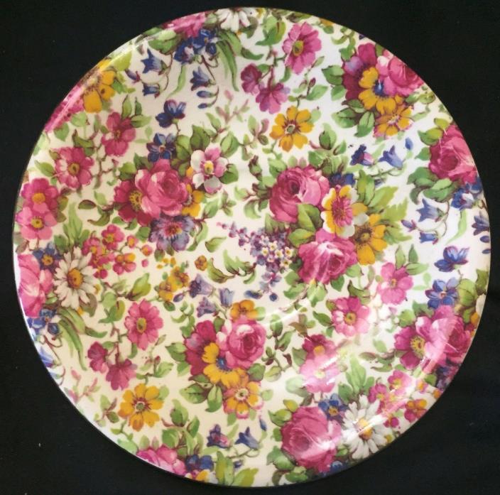 Saucer in Summertime Pattern by Royal Winton With Gold Trim, 5-3/4