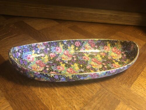 Royal Winton Grimwades  Chintz Canoe  Dish Bowl  Hazel  1930s