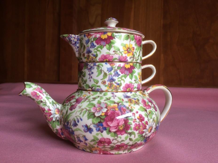 Royal Winton Grimwades Summertime Chintz Stacking Teapot Set