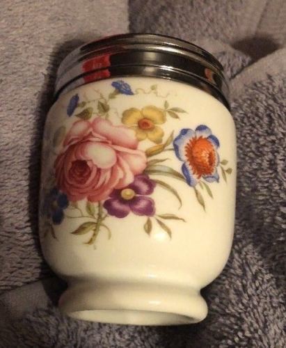 Vintage Royal Worcester Egg Coddler Multi Colored flowers Porcelain - England